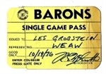 1976 Cleveland Barons (NHL) vs. Chicago Blackhawks Single Game Pass