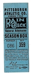 C. 1950s Pittsburgh Pirates (NL) Season Box Seat Ticket