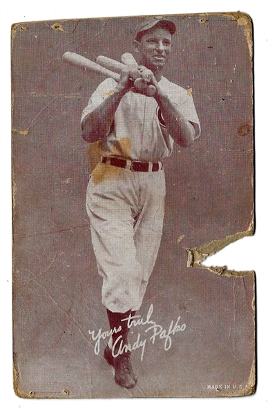 1939 - 46 Andy Pafko (Chicago Cubs) salutation Exhibit Card