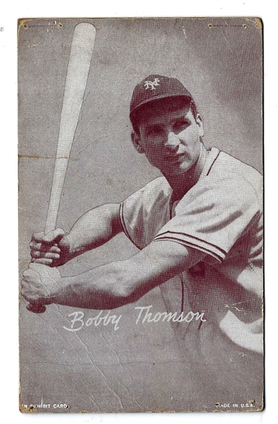 1947 - 66 Bobby Thomson (NY Giants) Exhibit Card