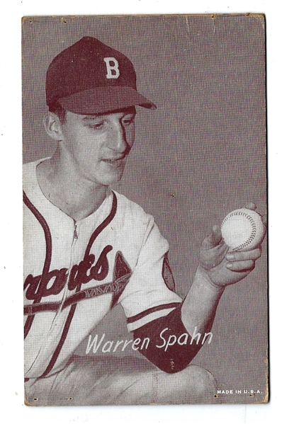 1947 - 66 Warren Spahn (HOF) Exhibit Card