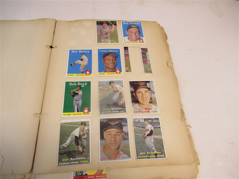 1953 - 58 Topps & Bowman Baseball Scrapbook Filled With (120) Cards