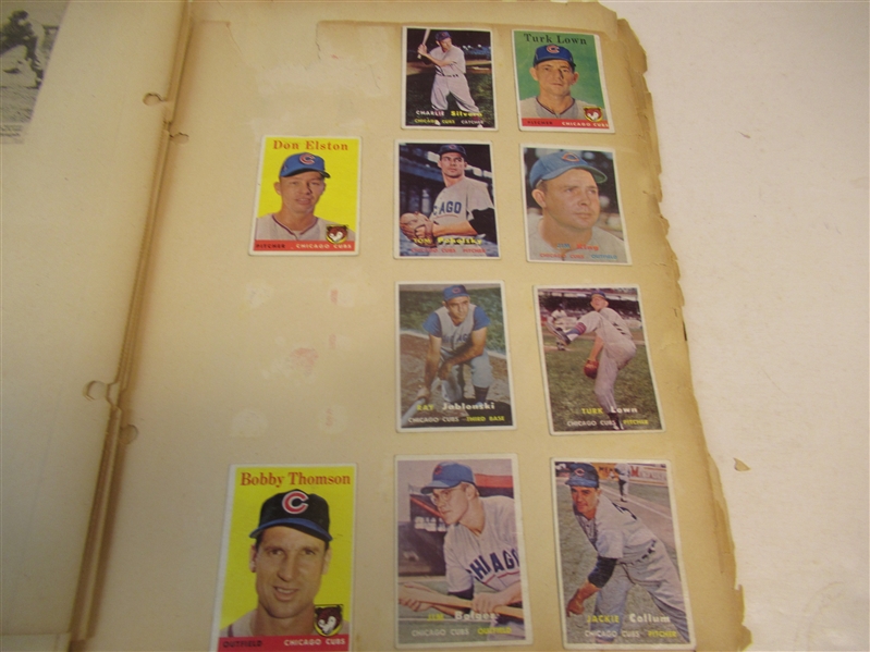 1953 - 58 Topps & Bowman Baseball Scrapbook Filled With (120) Cards