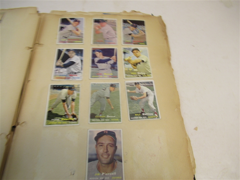 1953 - 58 Topps & Bowman Baseball Scrapbook Filled With (120) Cards