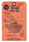 C. 1980's Chicago Cubs (NL) Pre Game Pass for Player Interview Purposes