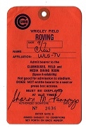 1985 Chicago Cubs Roving Pass - 9/7/85