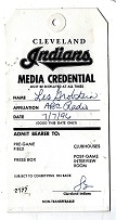 1996 Cleveland Indians (AL) ABC Media Credential Pass