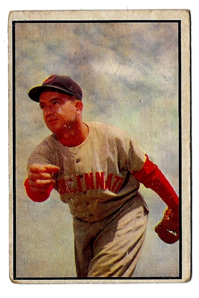 1953 Bowman Color Card Bubba Church (Cincinnati Reds)