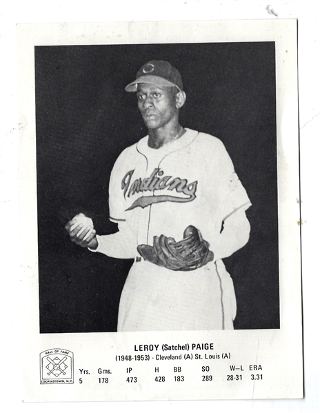 C. 1970's Satchel Paige (HOF) Cooperstown 5 x 7 Photo