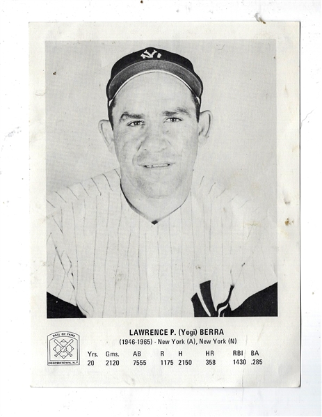 C. 1970's Yogi Berra (HOF) Cooperstown 5 x 7 Photo