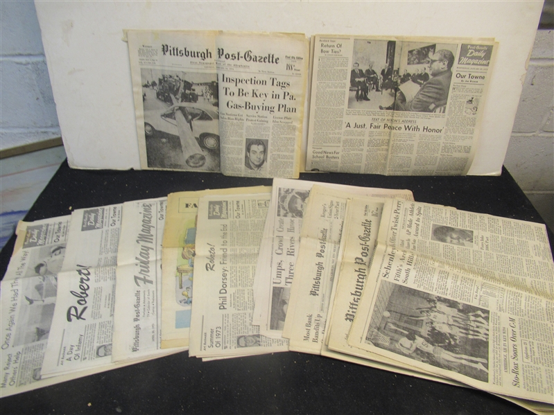 1971 - 74 Pittsburgh Post Gazette Lot of (10) Individual Newspaper Sections