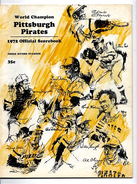 1972 The Reigning World Champion - Pittsburgh Pirates Official Scorebook