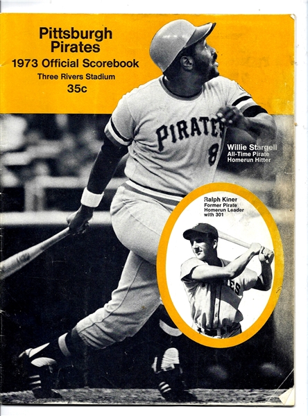 1973 Pittsburgh Pirates Official Scorebook