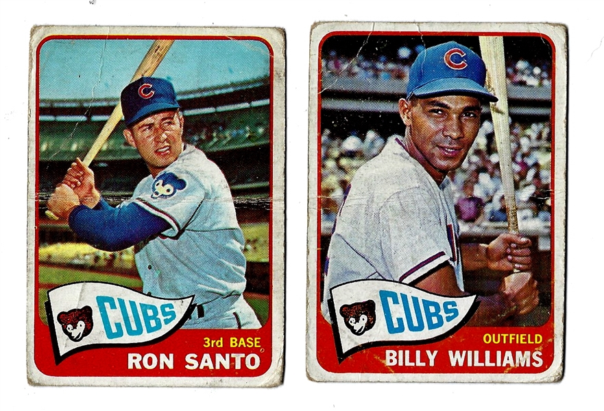 1965 Chicago Cubs Lot of (2) Cards - Billy Williams & Ron Santo 