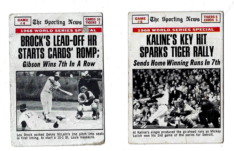 1968 World Series Cards - From the 1969 Topps Set - Games # 4 & #5