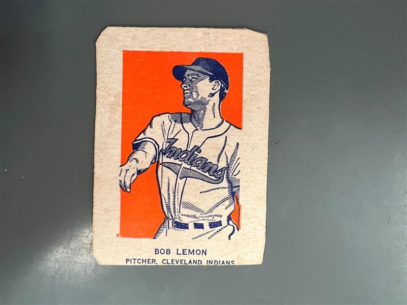 1952 Bob Lemon (HOF) Wheaties Hand Cut Baseball Card