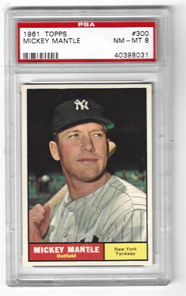 1961 Mickey Mantle (HOF) PSA Graded 8 - A Blazer