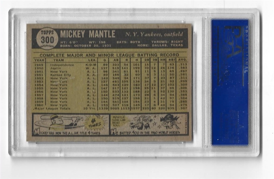 1961 Mickey Mantle (HOF) PSA Graded 8 - A Blazer