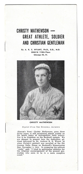 Christy Mathewson Bucknell College Alumni Fold Open Booklet