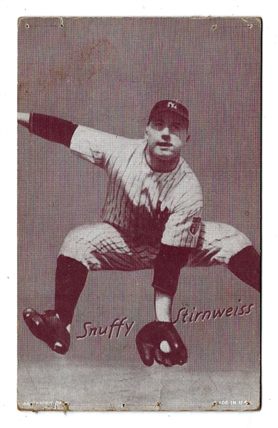 1947 - 66 George Stuffy Stirnweiss (NY Yankees) Exhibit Card