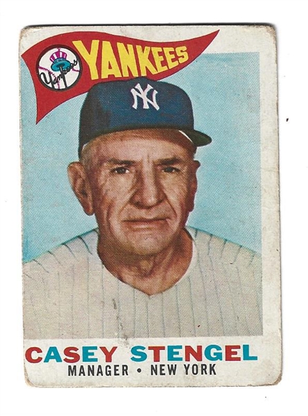 1960 Casey Stengel (HOF) Topps NY Yankees Manager's Card