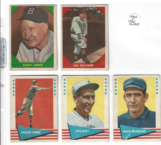 1960 & 1961 Fleer Baseball Cards Lot of (5)