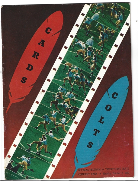 1950 Baltimore Colts (NFL) vs. Chicago Cardinals Official Program 