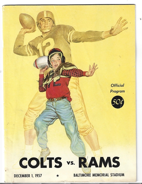 1957 Baltimore Colts (NFL)vs. LA Rams Official Program