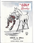 1958 Baltimore Colts (NFL) vs. SF 49ers Official Program