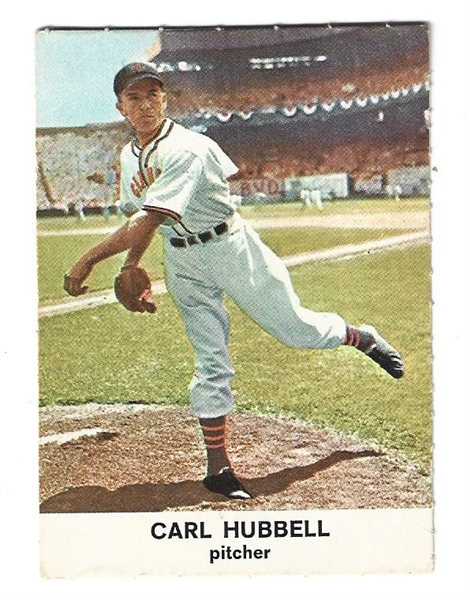 1961 Carl Hubbell (HOF) Golden Press Baseball Card - Markings on the Lower Back