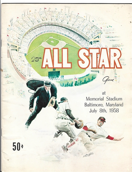 1958 MLB All-Star (At Baltimore) Game Program 