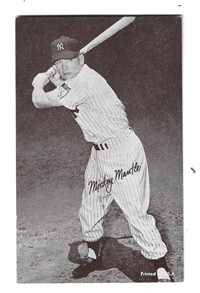 1962 Mickey Mantle (HOF) - Red Stats on Back Exhibit Card