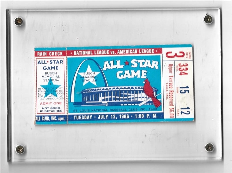 1966 MLB All-Star Game Ticket at St. Louis - at Busch Stadium