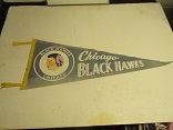 1960's Chicago Black Hawks (NHL) Full Size Felt Pennant 