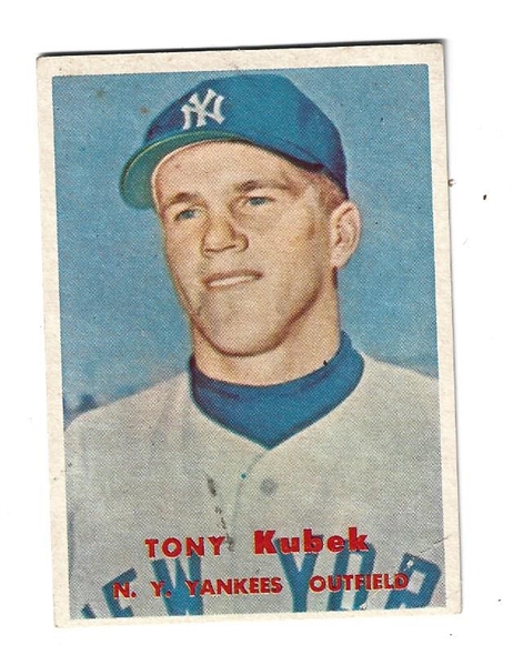 1957 Tony Kubek (Rookie Card) Topps Baseball Card  - # 312