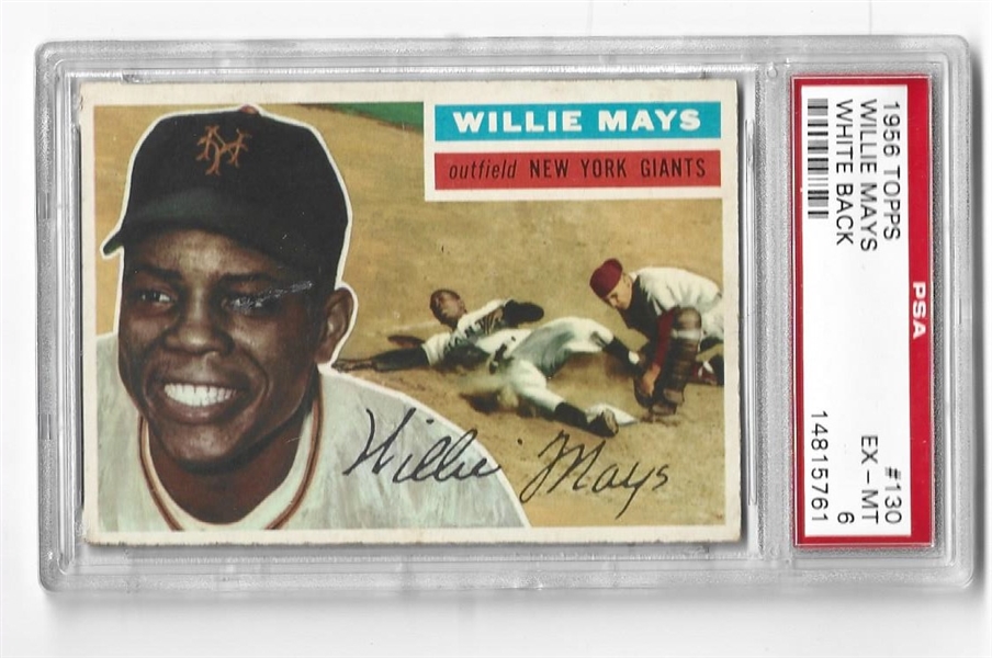 1956 Willie Mays (HOF) Topps Baseball Card Graded PSA 6