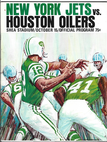 1967 NY Jets (AFL) vs. Houston Oilers Official Program at Shea Stadium