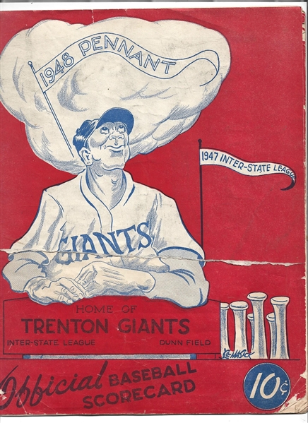 1948 Trenton Giants (AA Affiliate of the NY Giants) Official Program with (14) Player Autographs