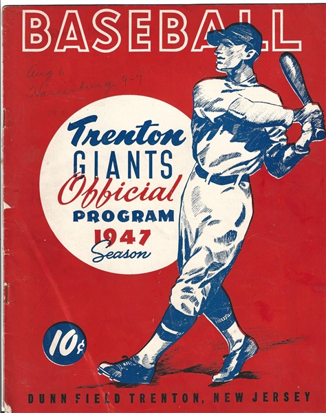 1948 Trenton Giants (AA Affiliate of the NY Giants) Official Program with (14) Player Autographs