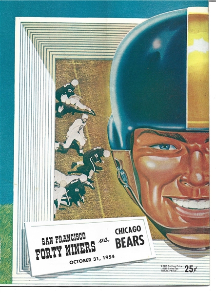 1954 SF 49'ers vs. Chicago Bears (NFL) Official Program