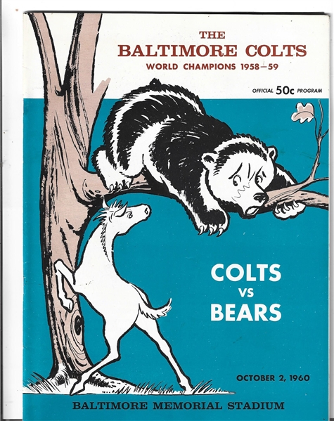 1960 Baltimore Colts (NFL) vs. Chicago Bears Official Program