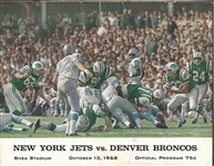 1968 NY Jets (AFL) vs. Denver Broncos Official Program at Shea Stadium