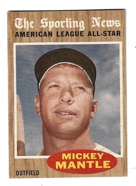 1962 Mickey Mantle (HOF) Topps All-Star Card