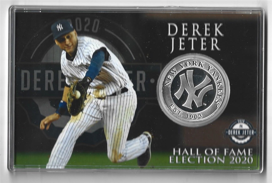 2020 Derek Jeter HOF Election Commemorative Silver Plated Coin