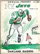 1965 NY Jets (AFL) vs. Oakland Raiders Official Program 