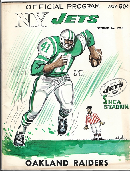 1965 NY Jets (AFL) vs. Oakland Raiders Official Program 