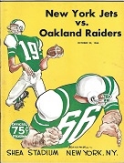 1966 NY Jets vs. Oakland Raiders (AFL) Official Program 