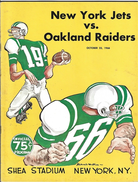 1966 NY Jets vs. Oakland Raiders (AFL) Official Program 