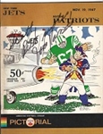 1967 Boston Patriots (AFL) vs. NY Jets with a Jim Nance Autograph On the front Cover