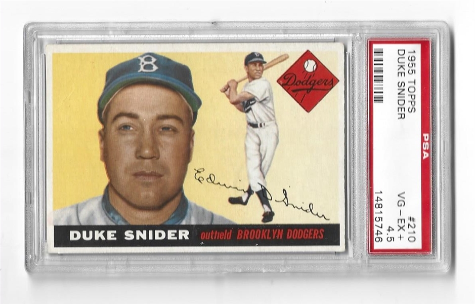 1955 Duke Snider (HOF) Topps Baseball Card PSA Graded 4.5